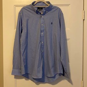 Ralph Lauren Blue/White Checkered Dress Shirt